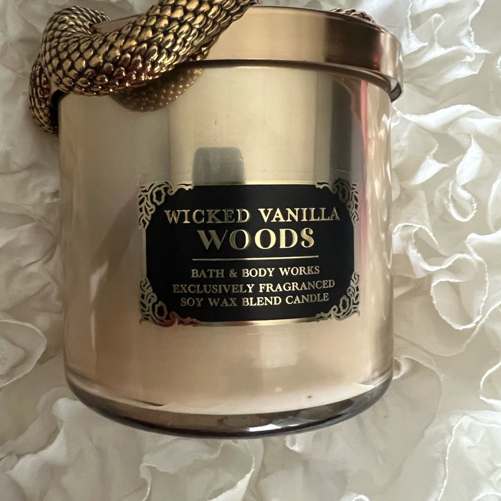 Bath and Body Works Wicked Vanilla Woods Snake Lid 3-Wick Candle